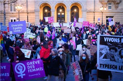 Frauenstreik im März 2021 in Luxemburg-Stadt
