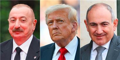 „Friedensgipfel“ (v.l.): Aserbaidschans Präsident Ilham Aliyev, US-Präsident Trump und der armenische Premierminister Nikol Paschinjan
