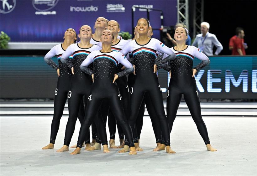 Für die Bodenchoreografie gab es mit 15,150 Punkten die beste Note für das Luxemburger Team
