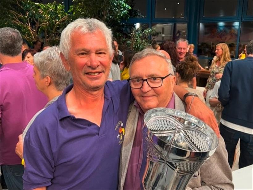 Gast Melcher (links) und Fernand Marchetti bei der Meisterfeier 2022
