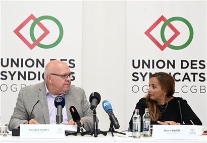 Geeint in die nächste Etappe: die beiden Gewerkschaftsunionspräsidenten Patrick Dury und Nora Back
