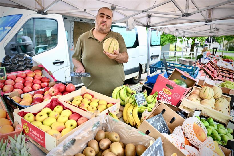 Gemüsehändler Toufik verkauft seine Waren seit fünf Jahren in Kayl
