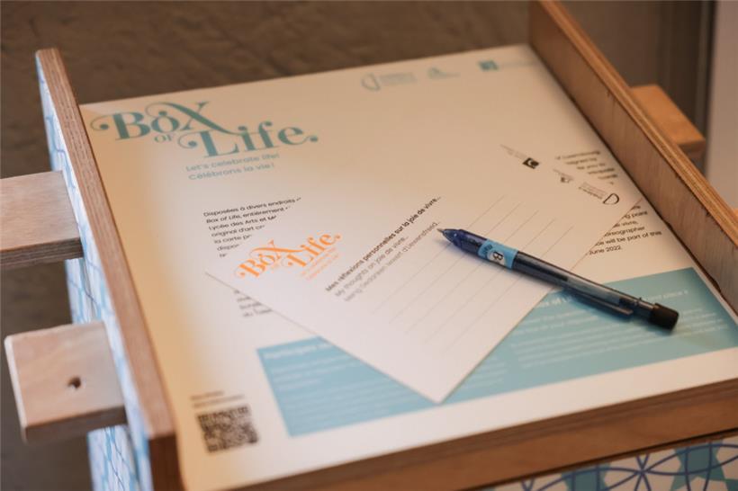 Genug Platz zum Aufschreiben seiner Gedanken bieten die „Box of Life“-Postkarten
