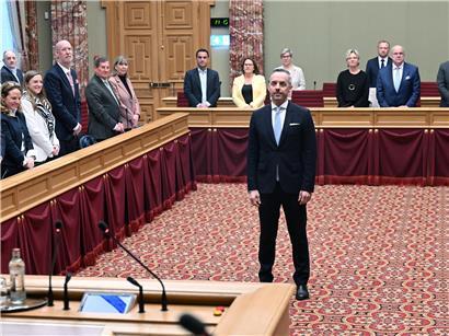 Georges Mischo bei der Vereidigung im Parlament am 20. Januar, politische Amtseinführung, offizielles Ereignis