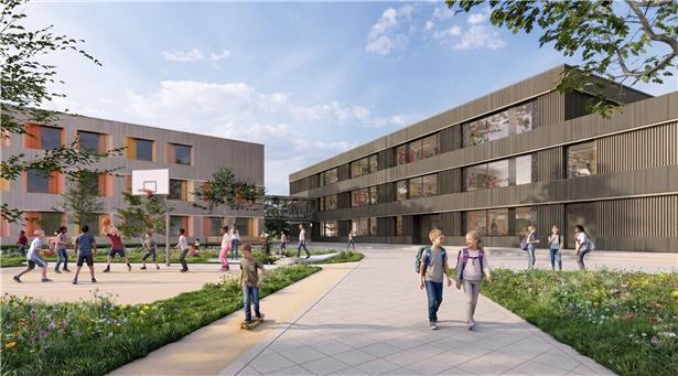 Moderne barrierefreie Lernumgebung für 504 Kinder Cycles 1-4 und Maison Relais mit 100 Betreuungsplätzen nachhaltig geplant