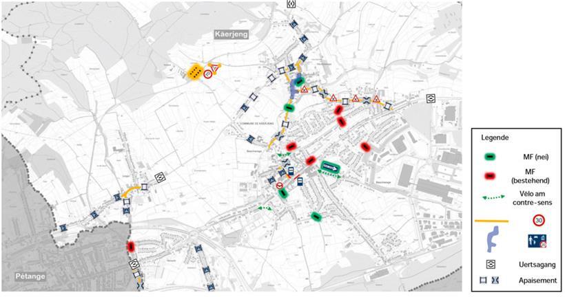 Gesamtübersicht der geplanten Maßnahmen in Bascharage
