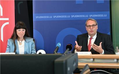 Geschäftsführerin Françoise Thoma und Verwaltungsratspräsident Camille Fohl. Im Jahr 2024 zählte die Belegschaft der Spuerkeess 1.929 Kolleginnen und Kollegen. Das sind 53 Mitarbeiter mehr als im Vorjahr.
