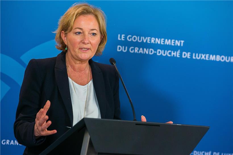 Gesundheitsministerin Paulette Lenert (LSAP) während einer Pressekonferenz
