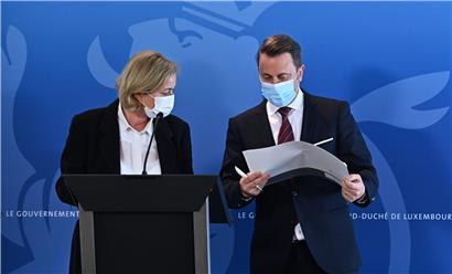 Gesundheitsministerin Paulette Lenert und Premierminister Xavier Bettel haben die Öffentlichkeit am Mittwochnachmittag bei einer Pressekonferenz auf den neuesten Stand gebracht, was die Corona-Maßnahmen für das Großherzogtum angeht 
