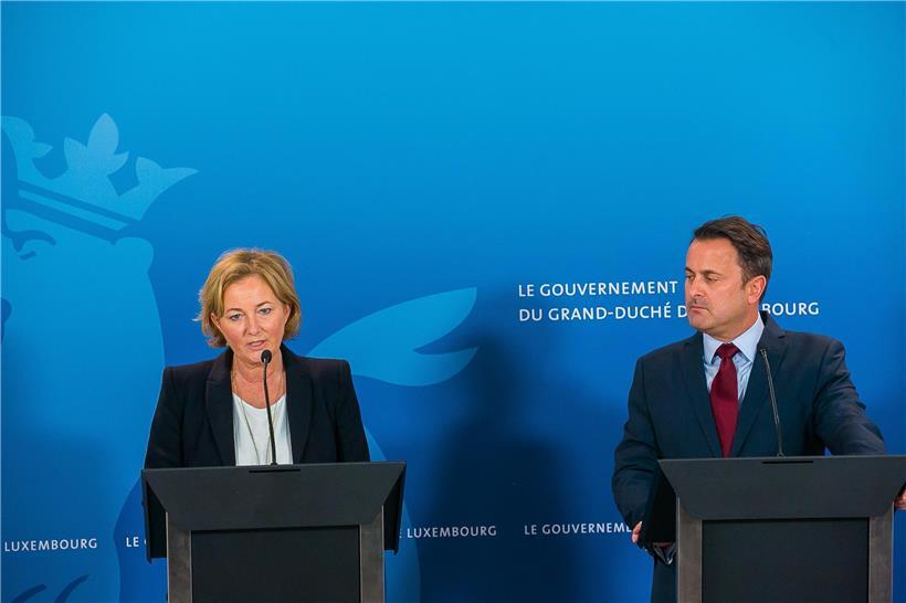 Gesundheitsministerin Paulette Lenert und Premierminister Xavier Bettel informierten am Freitagnachmittag über die aktuelle Lage in Luxemburg
