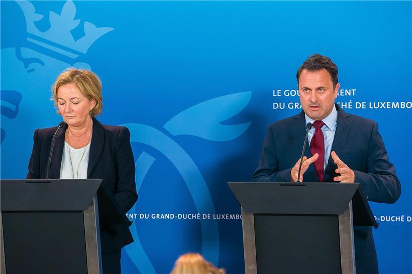 Gesundheitsministerin Paulette Lenert und Premierminister Xavier Bettel
