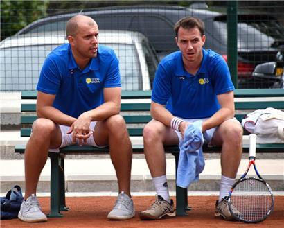 Gilles Muller (links) und Raphael Calzi wollen den Aufstieg in die Weltgruppe II schaffen 
