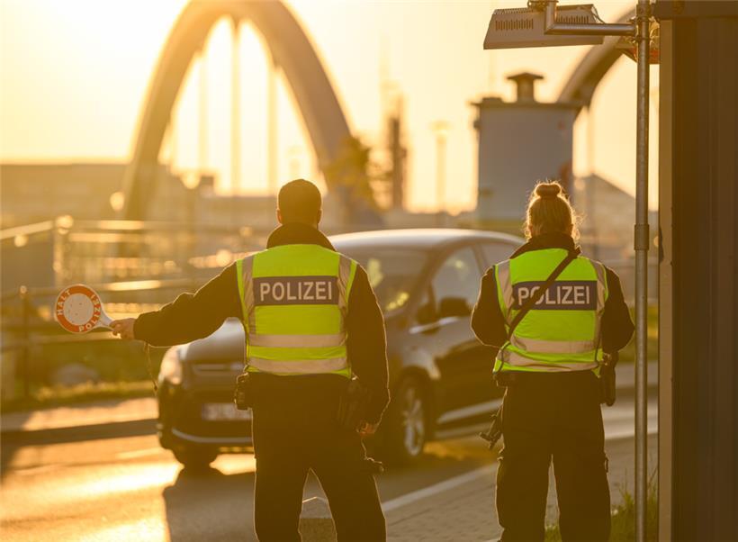 Grenzkontrollen an der deutsch-polnischen Grenze bei Frankfurt/Oder
