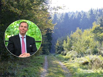 Großherzog Guillaume bei der Präsentation seiner Zukunftspläne für den Gréngewald Waldentwicklungsprojekt