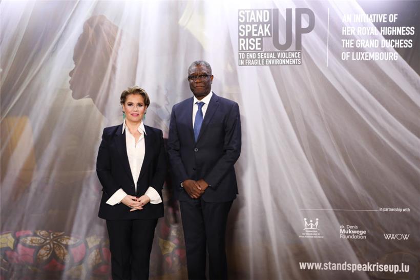 Großherzogin Maria Teresa mit Friedensnobelpreisträger Dr. Denis Mukwege auf der Konferenz „Stand Speak Rise Up“ 2019
