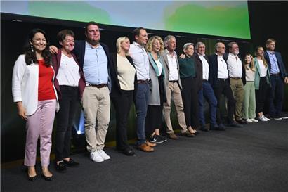 Grüne Kandidaten am Wahlabend
