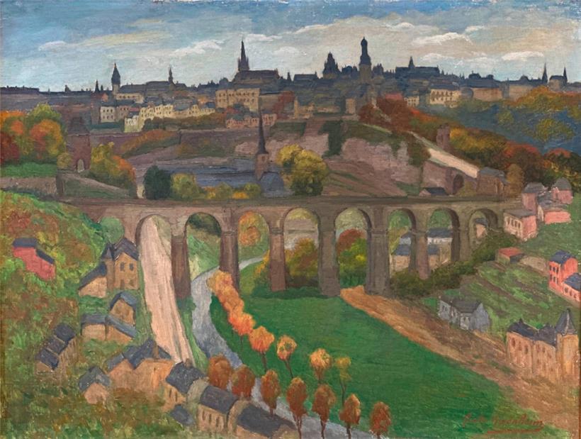 Guido Oppenheim, Ville de Luxembourg, 2e moitié du 19e – 1re moitié du 20e siècle, huile sur toile, 91 x 69 cm (avec cadre)
