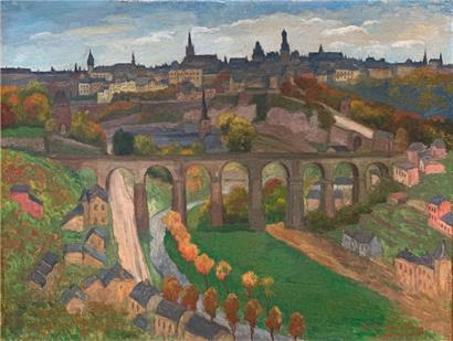 Guido Oppenheim, Ville de Luxembourg, 2e moitié du 19e – 1re moitié du 20e siècle, huile sur toile, 91 x 69 cm (avec cadre)
