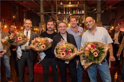 Guido Romaschewsky, Philip Michel, Guy Kemp, Hervé Montaigu und Alain Rischard (v.l.n.r.) wurden für 25 Jahre treue Dienste geehrt
