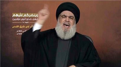 Hassan Nasrallah bei einer Videoansprache im November 2023
