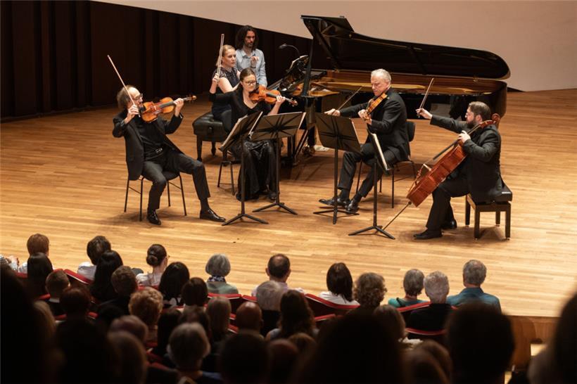 Hat Eindruck hinterlassen: das Quatuor Louvigny zusammen mit Michèle Kerschenmeyer am Klavier
