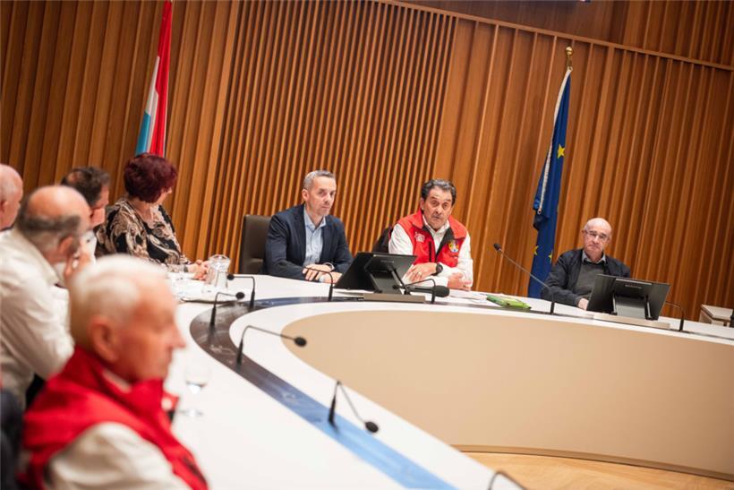 Henri Hinterscheid begrüßte Sponsoren, Mitglieder der Velo Union Esch sowie Pressevertreter zur Präsentation der 72. Flèche du Sud
