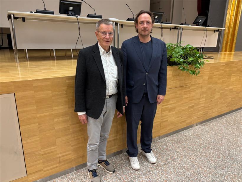 Herbert Wulf und Alexander Lurz im Konferenzraum der „Chambre des salariés“ (CSL) in Bonneweg
