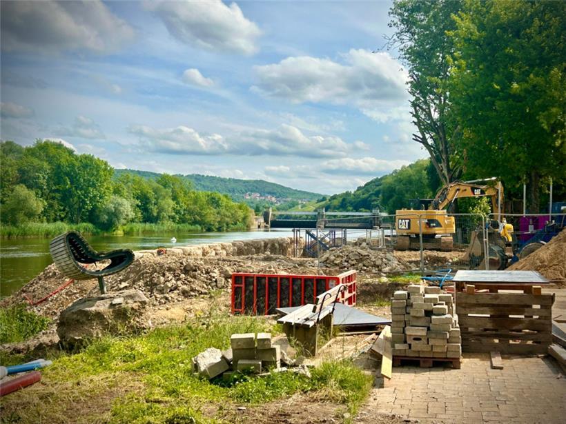 Hier entsteht die neue Anlegestelle für die Marie-Astrid, es könnte Herbst werden, bis sie fertig ist
