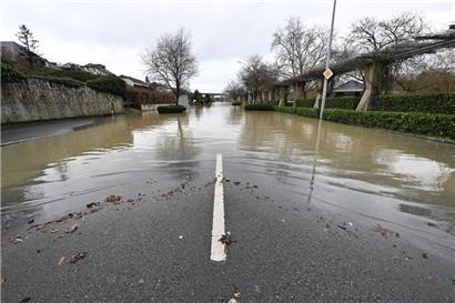 Hochwasser im Januar 2024 in Schengen
