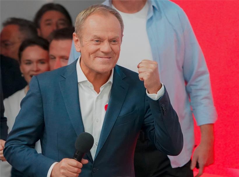 „Ich habe mich noch nie so sehr über den zweiten Platz gefreut“, frohlockte Oppositionsführer Donald Tusk
