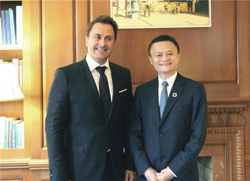 Im Jahr 2019 besuchte Jack Ma Luxemburg und wurde von Xavier Bettel empfangen
