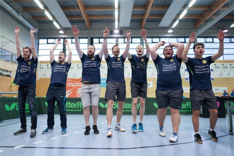 Im Mai 2022 gewann die Mannschaft des DT Hostert/Folschette zum ersten Mal in der Geschichte die Meisterschaft
