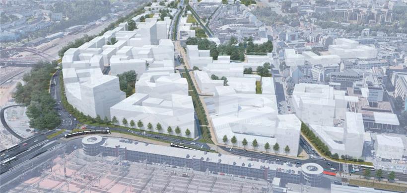 Im Modell: Die Tram fährt durch das neue Viertel „Nei Hollerich“
