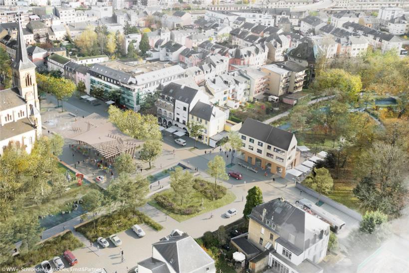 Im Rahmen der Erneuerung des Zentrums beginnen 2025 die Arbeiten an der Escher Straße sowie am Kirchplatz
