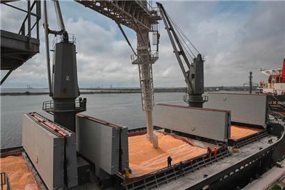 Im Schwarzmeerhafen von Konstanza wird ukrainisches Getreide verladen. Der rumänische Hafen dürfte für den Export ukrainischer Agrarerzeugnisse erheblich an Bedeutung zunehmen.
