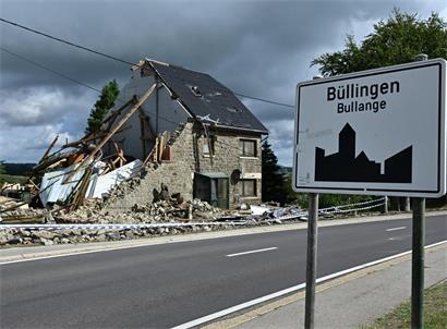 Im belgischen Büllingen wurde ein Haus vollständig zerstört – möglicherweise von einem Tornado