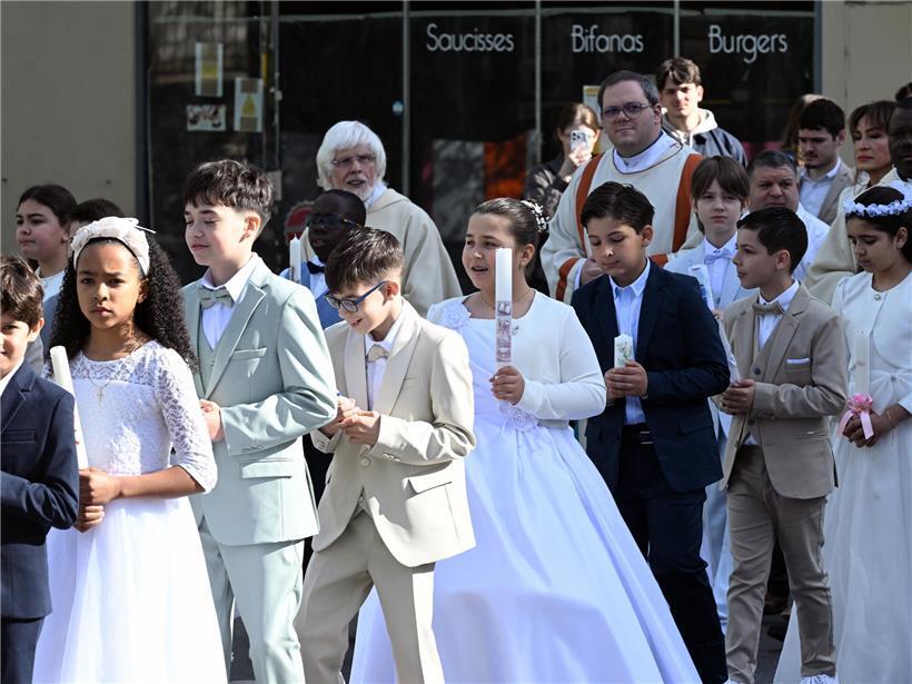 Immer weniger Kinder in Luxemburg feiern ihre Erste Kommunion, wie hier in Bonneweg am 18. April 2026