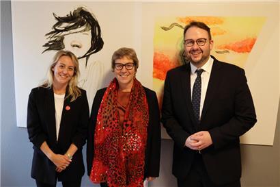 Impuls-Einweihung in Esch (v.l.): Nora Vitali, Martine Deprez und Christian Weis.
