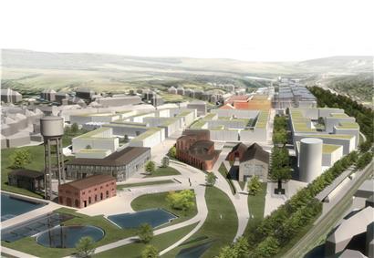 In 20 Jahren soll das neue Viertel der Stadt Düdelingen ungefähr so aussehen: Rund 3.500 Menschen könnten in Zukunft dort leben
