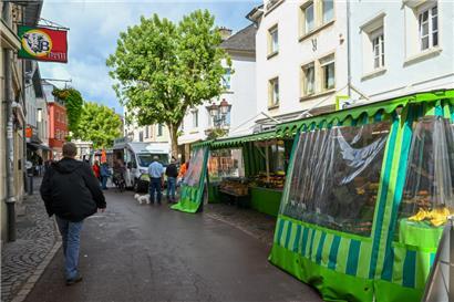 In Diekirch sind die Stände in den Einkaufsstraßen verteilt
