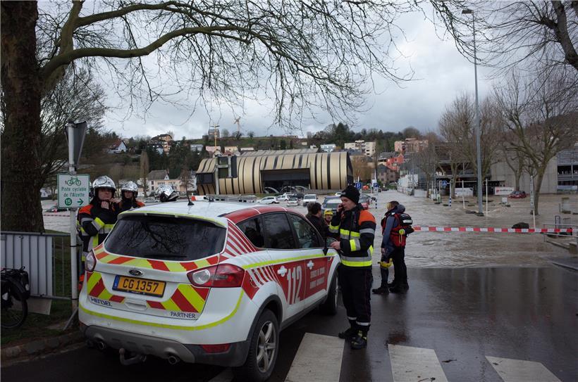 In Ettelbrück hat man sich gerade erst vom Hochwasser erholt (Foto vom 4.2.), jetzt kommt ein Sturm – und neuer Regen
