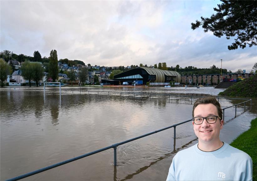 In Ettelbrück war die Alzette über die Ufer getreten und überflutete große Teile der „Däichwisen“
