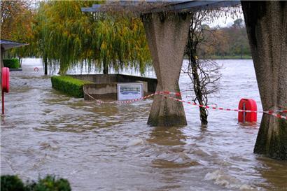 In Schengen hat das Wasser das Ufer bereits am Donnerstag überstiegen
