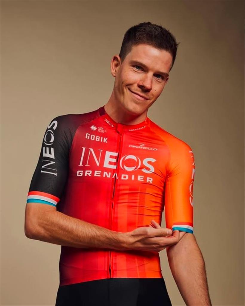 In Schwarz-Rot-Orange mit den Streifen des Landesmeisters: Ineos-Grenadier-Neuzugang Bob Jungels
