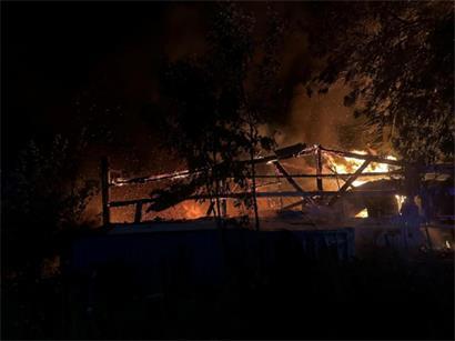 In Trotten stand eine Scheune in Brand