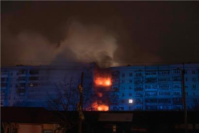 In der Nacht zum Sonntag hat Russland erneut Wohngebäude, hier in der Stadt Wyschhorod in der Region Kiew, mit Drohnen angegriffen
