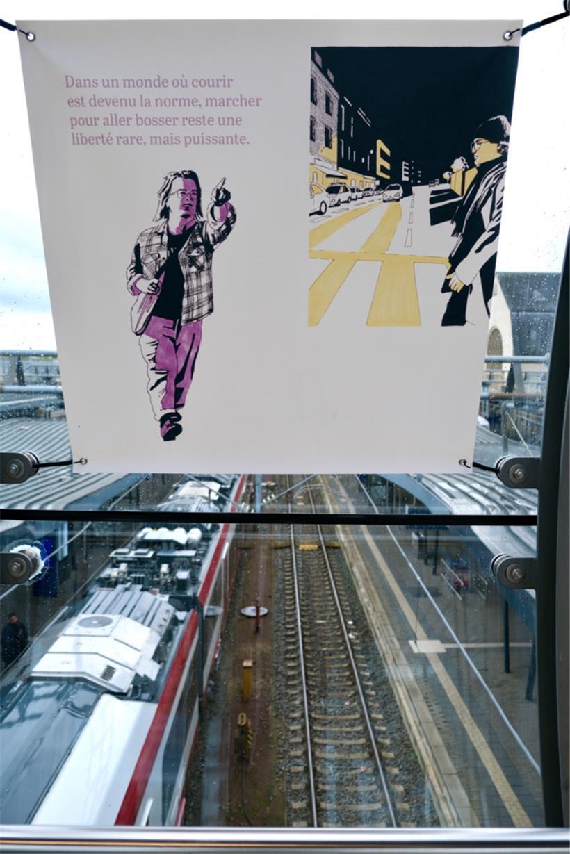 In der Passarell am Hauptbahnhof in Luxemburg-Stadt zu sehen: Marco, der im Buch den kürzesten Arbeitsweg zurücklegt
