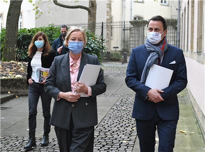 In der Wählergunst auf Augenhöhe: Gesundheitsministerin Paulette Lenert (LSAP) und Premierminister Xavier Bettel (DP)
