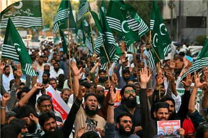 In der pakistanischen Stadt Karachi kam es gestern zu Demonstrationen gegen Indien
