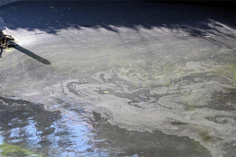 In der rue du Moulin sieht man durch das Sonnenlicht am Dienstagabend die Verschmutzung sehr deutlich
